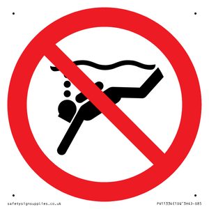 Prohibition: No sub-aqua diving